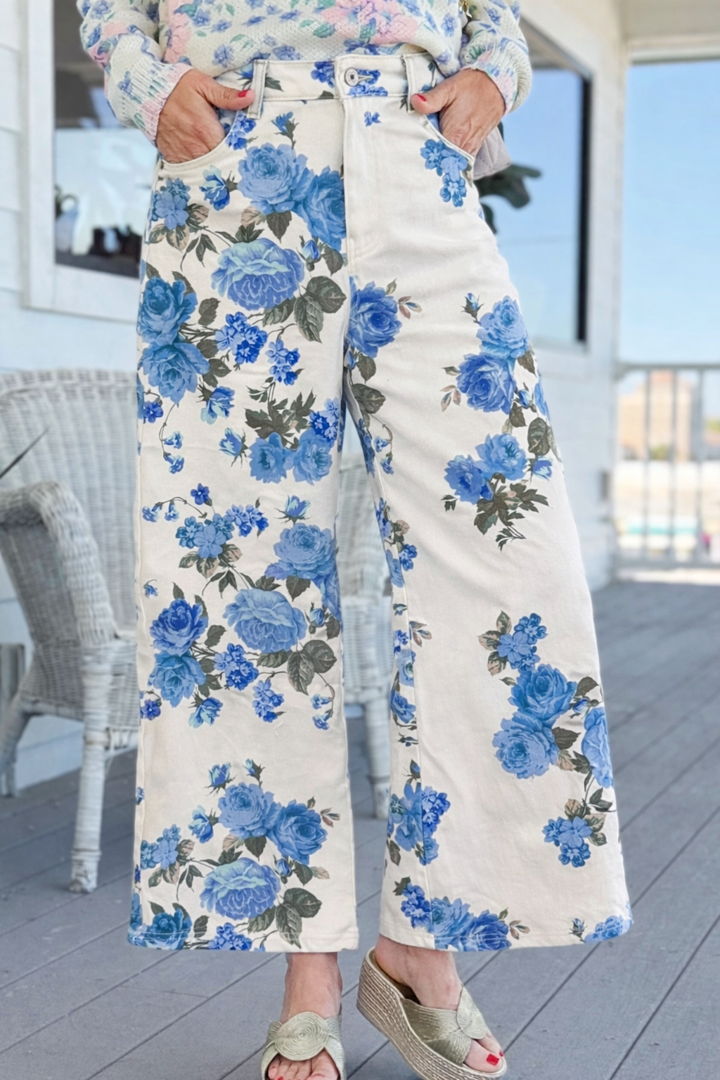 Rose Reverie Wide-Leg Pants