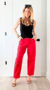 Soho Pop Barrel Pants-170 Bottoms-Risen-Coastal Bloom Boutique, find the trendiest versions of the popular styles and looks Located in Indialantic, FL