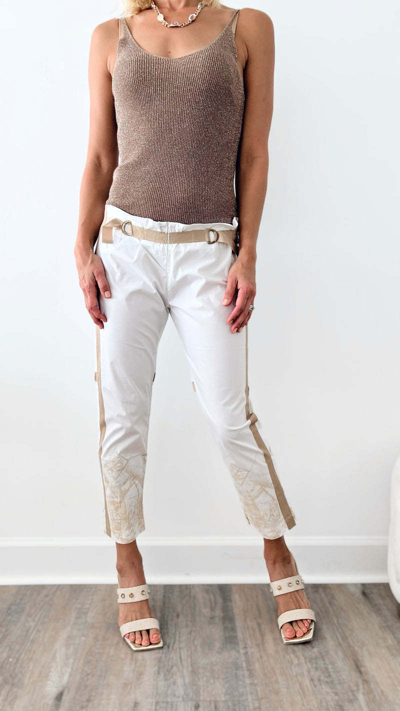 Belted Paris Pants-170 Bottoms-Zannza Couture-Coastal Bloom Boutique, find the trendiest versions of the popular styles and looks Located in Indialantic, FL