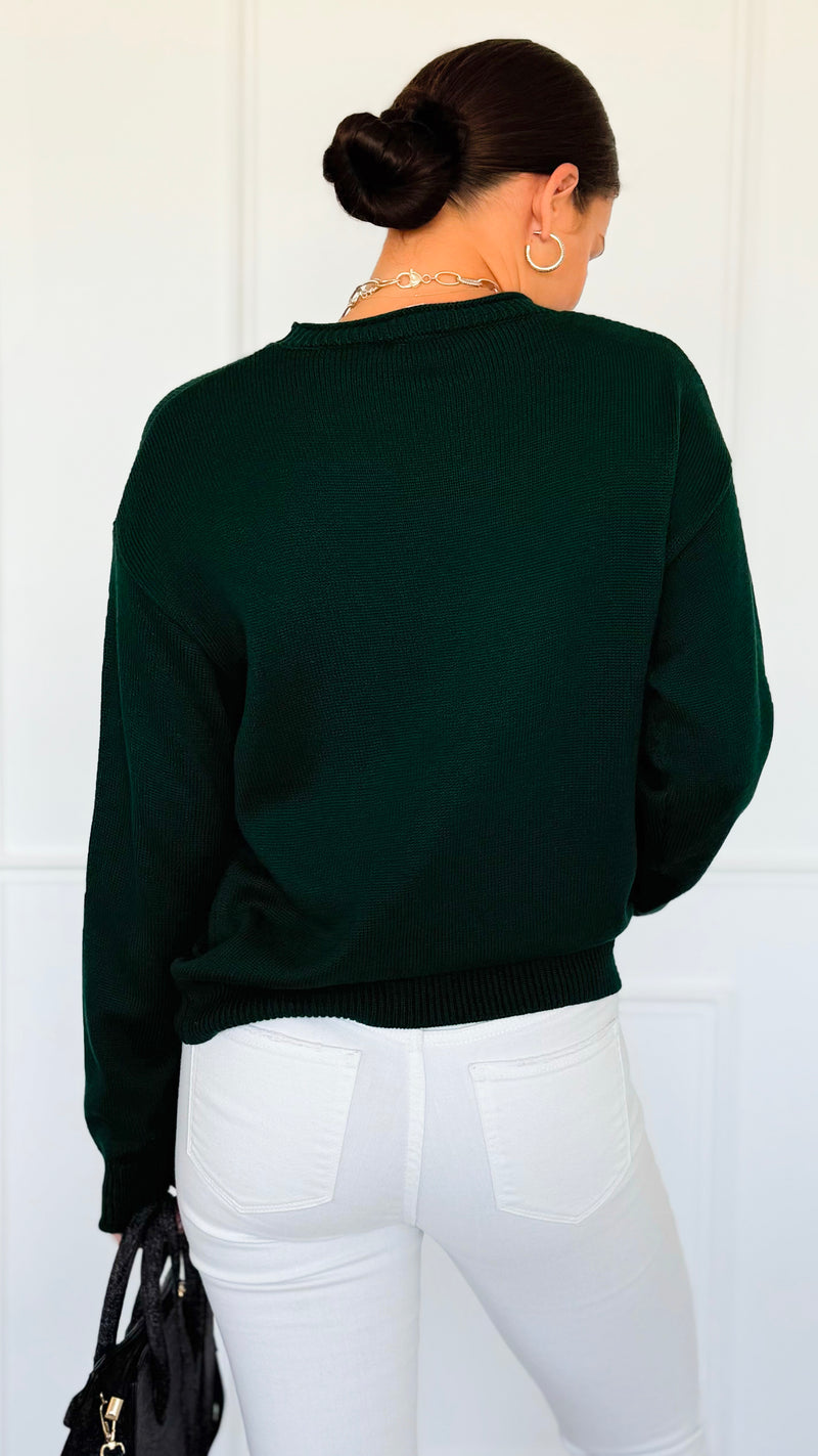 City Explorer Bear Sweater - Green-140 Sweaters-Gilli-Coastal Bloom Boutique, find the trendiest versions of the popular styles and looks Located in Indialantic, FL