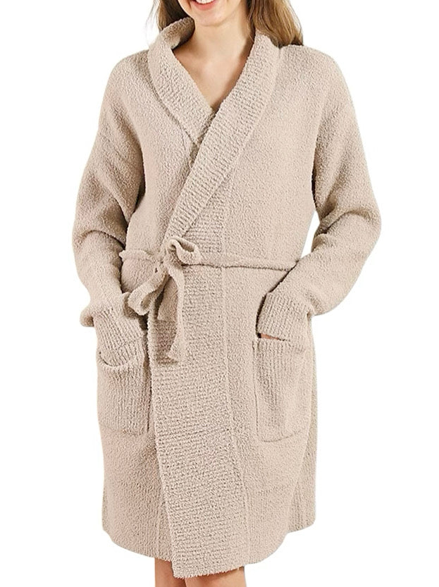 Cloudlike Comfort Robe - Beige-150 Cardigans/Layers-NYW-Coastal Bloom Boutique, find the trendiest versions of the popular styles and looks Located in Indialantic, FL