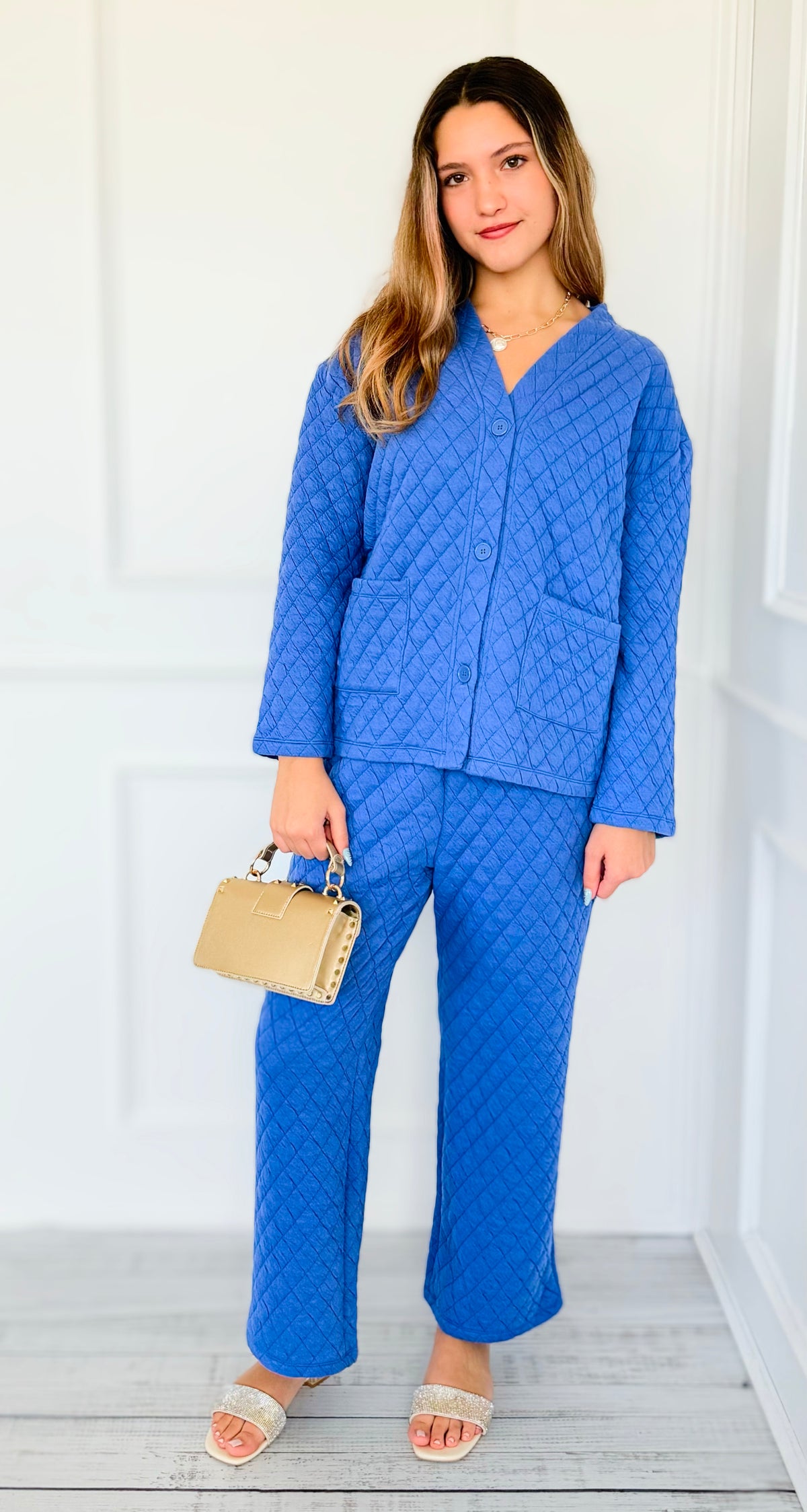 Quilted Jacket and Pants Set - Marlin-210 Loungewear/Sets-Zenana-Coastal Bloom Boutique, find the trendiest versions of the popular styles and looks Located in Indialantic, FL