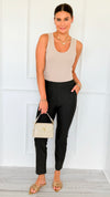 Signature Mid-Rise Ponte Pants - Charcoal-170 Bottoms-YELETE-Coastal Bloom Boutique, find the trendiest versions of the popular styles and looks Located in Indialantic, FL