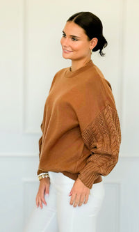 Fireside Sonata Sweater - Deep Camel-140 Sweaters-Zenana-Coastal Bloom Boutique, find the trendiest versions of the popular styles and looks Located in Indialantic, FL