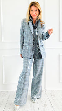 Disco Grid Sequin Blazer-160 Jackets-Fate BY LFD-Coastal Bloom Boutique, find the trendiest versions of the popular styles and looks Located in Indialantic, FL