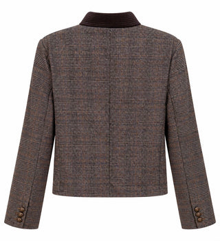 Polished Plaid Collar Italian Jacket