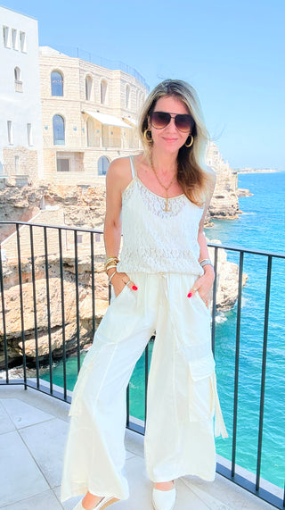First Class Cargo Italian Pant- Ivory
