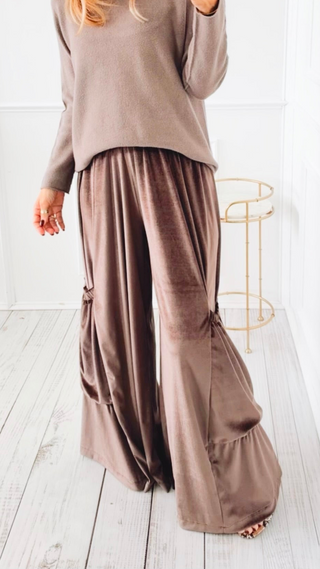 Velvet Moon Big Pocket Italian Pants- Brown