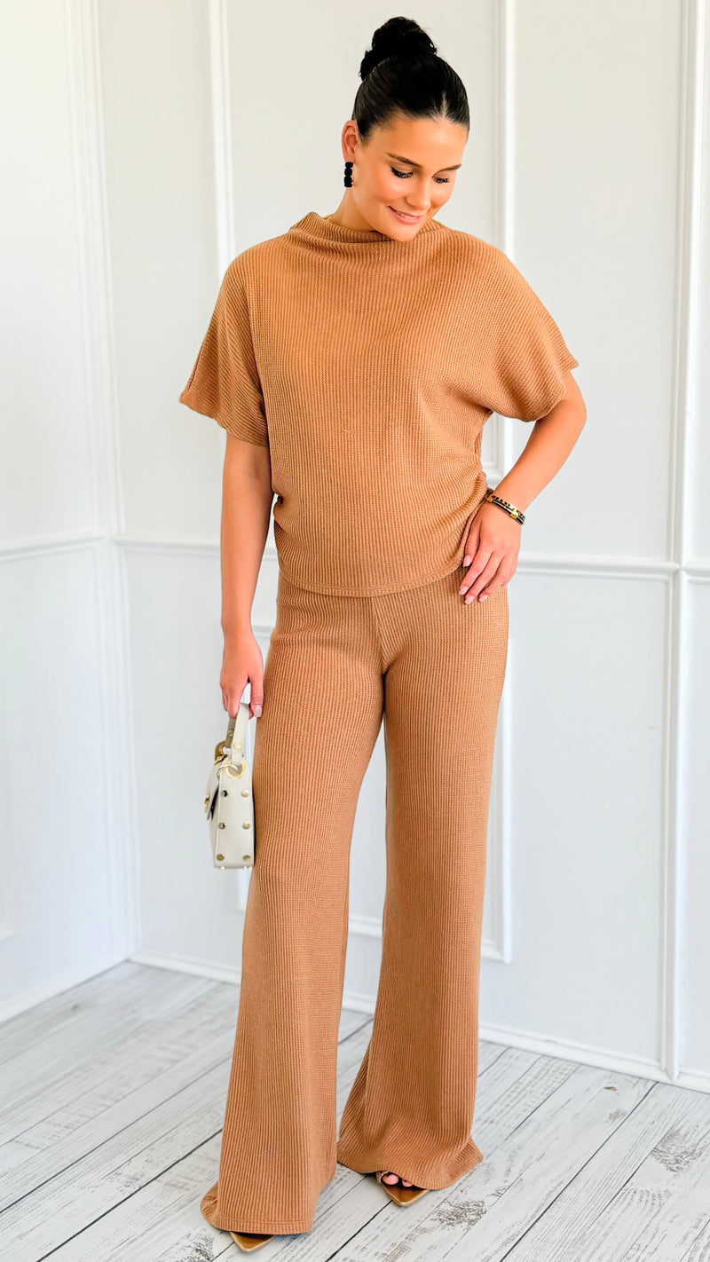 The Art of Staying In Set - Deep Camel-210 Loungewear/Sets-Zenana-Coastal Bloom Boutique, find the trendiest versions of the popular styles and looks Located in Indialantic, FL