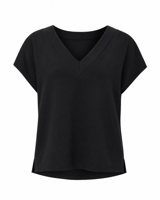 V-Neck Lounge Top - Black