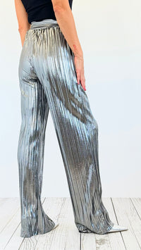 Starlight Glam Metallic Pants-170 Bottoms-Canvas Apparel-Coastal Bloom Boutique, find the trendiest versions of the popular styles and looks Located in Indialantic, FL