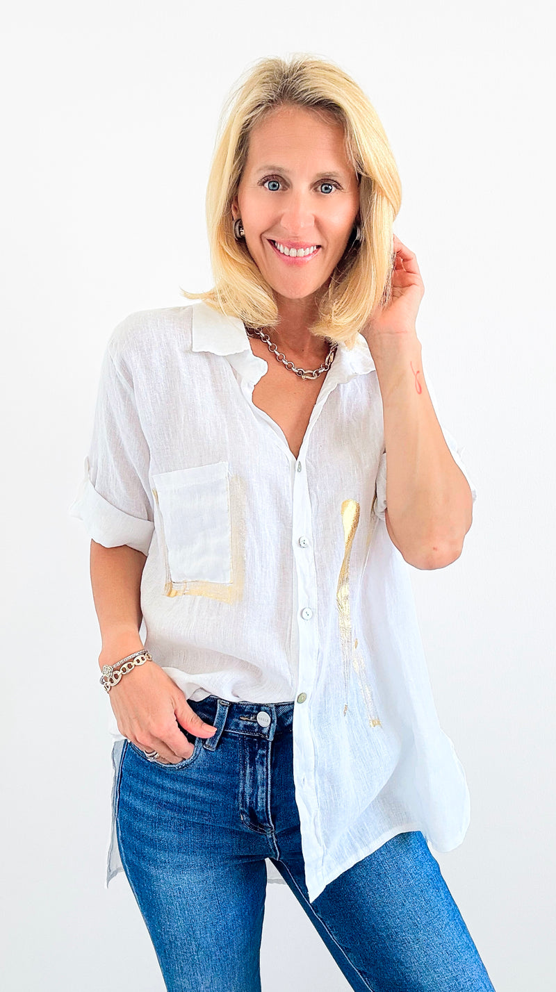 Davinci Italian Button Down-170 Bottoms-Tempo-Coastal Bloom Boutique, find the trendiest versions of the popular styles and looks Located in Indialantic, FL