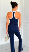 On-Track 2pc Athleisure Set-Navy/White-210 Loungewear/Sets-RAE MODE-Coastal Bloom Boutique, find the trendiest versions of the popular styles and looks Located in Indialantic, FL