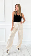 Born to Roam High Waisted Cargo Pant - Ecru-200 Dresses/Jumpsuits/Rompers-White Birch-Coastal Bloom Boutique, find the trendiest versions of the popular styles and looks Located in Indialantic, FL