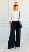 Elegance Pinstripe Italian Pant-100 Pants-AZUL MONACO-Coastal Bloom Boutique, find the trendiest versions of the popular styles and looks Located in Indialantic, FL