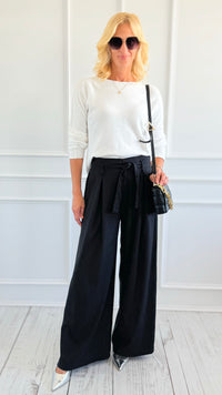 Elegance Pinstripe Italian Pant-100 Pants-AZUL MONACO-Coastal Bloom Boutique, find the trendiest versions of the popular styles and looks Located in Indialantic, FL