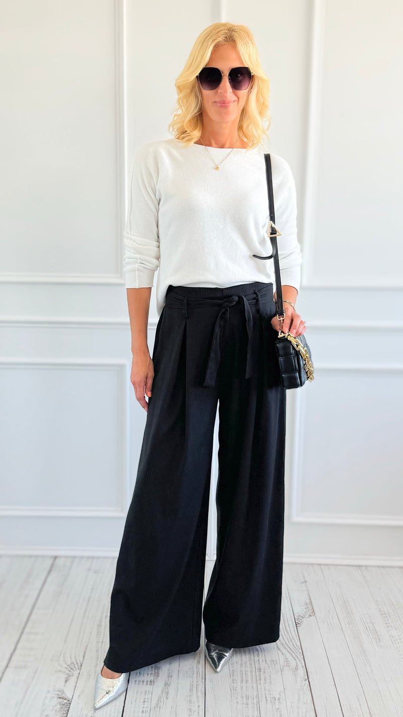 Elegance Pinstripe Italian Pant-100 Pants-AZUL MONACO-Coastal Bloom Boutique, find the trendiest versions of the popular styles and looks Located in Indialantic, FL