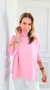 Break Free Italian Sweater Top - Powder Pink-140 Sweaters-Italianissimo-Coastal Bloom Boutique, find the trendiest versions of the popular styles and looks Located in Indialantic, FL