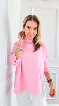 Break Free Italian Sweater Top - Powder Pink-140 Sweaters-Italianissimo-Coastal Bloom Boutique, find the trendiest versions of the popular styles and looks Located in Indialantic, FL