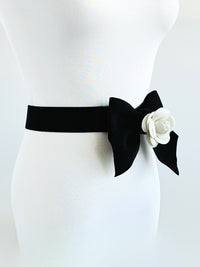 Vintage Bow Rose Belt - Black-260 Other Accessories-H&D-Coastal Bloom Boutique, find the trendiest versions of the popular styles and looks Located in Indialantic, FL