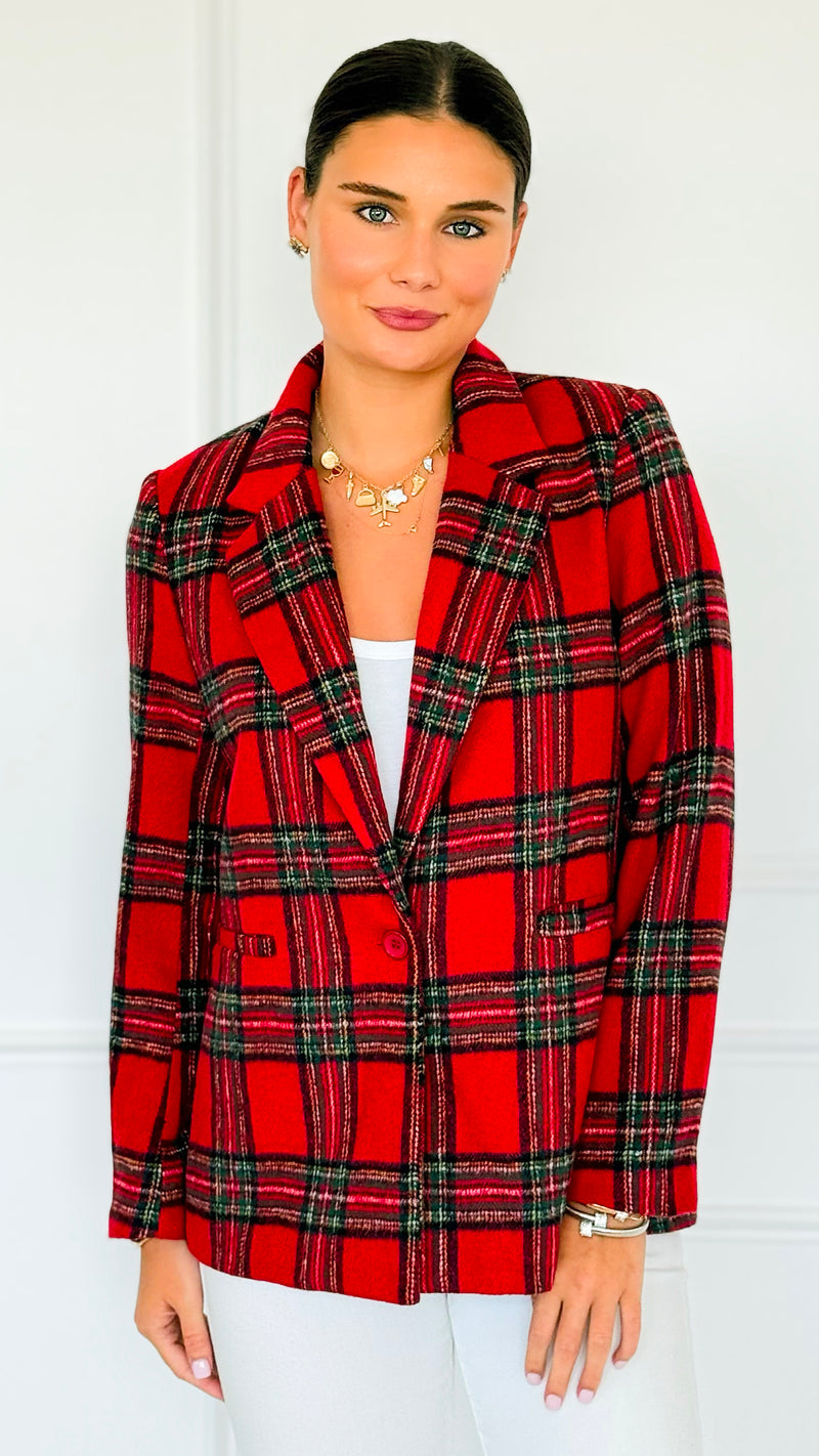 Heritage Hue Brushed Plaid Jacket-160 Jackets-Lovelo x GeeGee-Coastal Bloom Boutique, find the trendiest versions of the popular styles and looks Located in Indialantic, FL