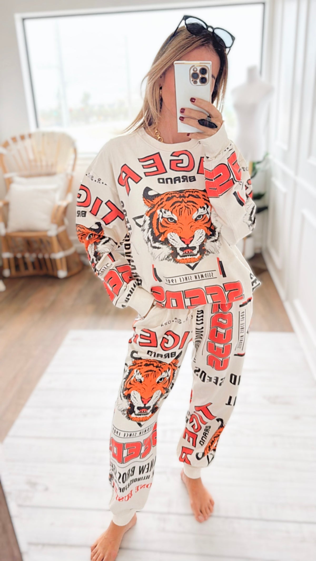Tiger Seeds-Block Print Jogger Pant-100 Pants-L.A SOUL-Coastal Bloom Boutique, find the trendiest versions of the popular styles and looks Located in Indialantic, FL