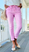 Love Endures Italian Jogger - Pink-180 Joggers-Italianissimo/ SUNNY HOLIDAYS-Coastal Bloom Boutique, find the trendiest versions of the popular styles and looks Located in Indialantic, FL
