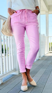 Love Endures Italian Jogger - Pink-180 Joggers-Italianissimo/ SUNNY HOLIDAYS-Coastal Bloom Boutique, find the trendiest versions of the popular styles and looks Located in Indialantic, FL