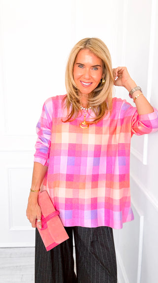 Sweet Check Italian Milano Sweater