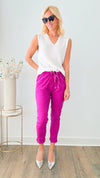 Love Endures Italian Jogger - Magenta-180 Joggers-Italianissimo-Coastal Bloom Boutique, find the trendiest versions of the popular styles and looks Located in Indialantic, FL