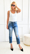High Rise Slim Jean-190 Denim-Risen-Coastal Bloom Boutique, find the trendiest versions of the popular styles and looks Located in Indialantic, FL