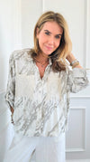 Chic Sequins Pockets Italian Blouse-130 Long Sleeve Tops-UM-Coastal Bloom Boutique, find the trendiest versions of the popular styles and looks Located in Indialantic, FL