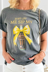 Bow & Drink Italian Graphic Tee-110 Short Sleeve Tops-FIRSTAGE-Coastal Bloom Boutique, find the trendiest versions of the popular styles and looks Located in Indialantic, FL