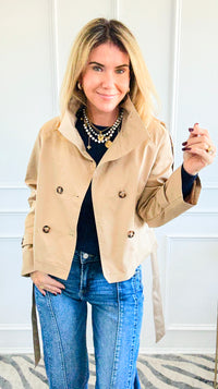 Chic Belted Double Breasted Jacket