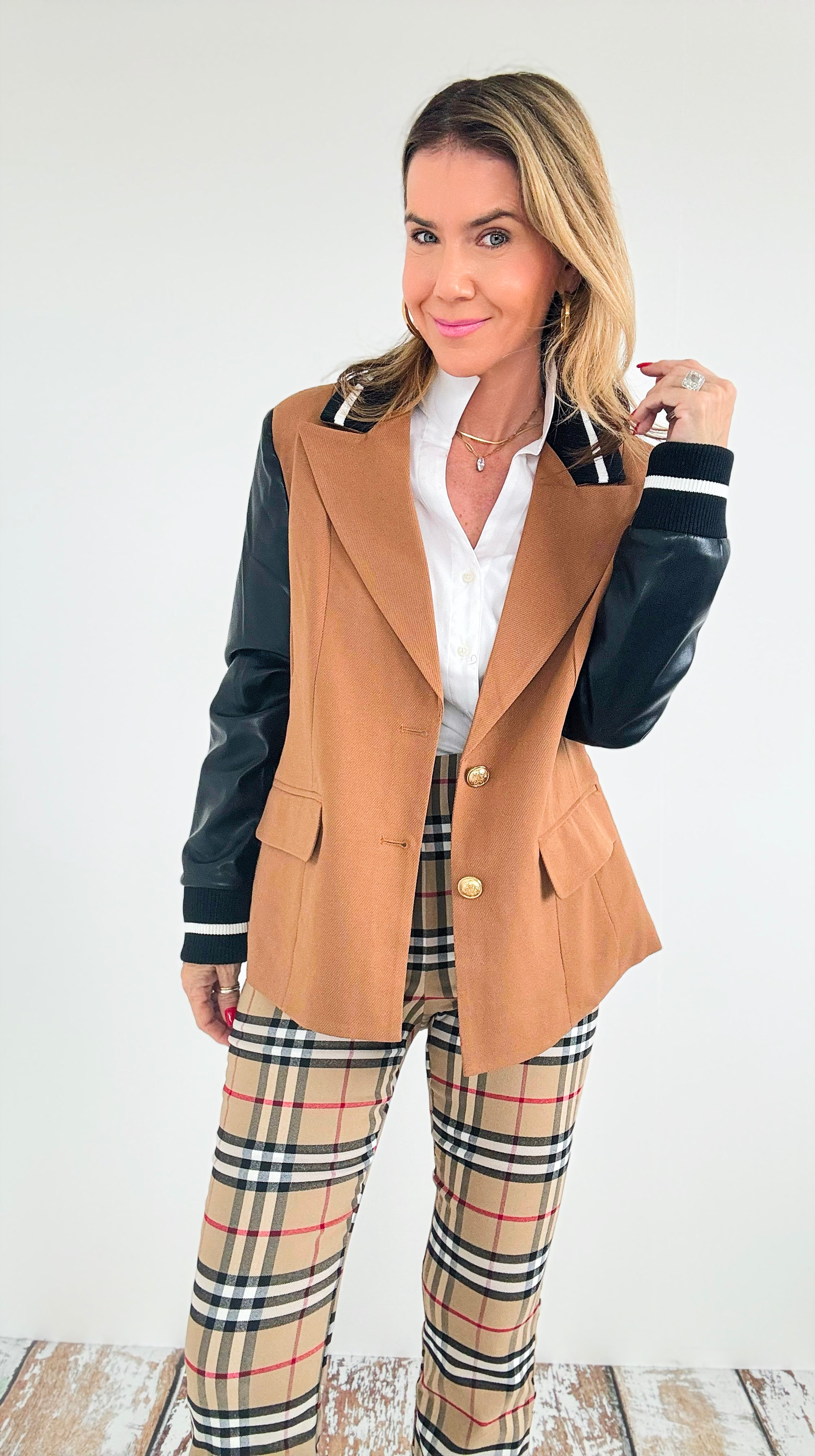 Varsity Luxe Blazer-160 Jackets-Dolce Cabo-Coastal Bloom Boutique, find the trendiest versions of the popular styles and looks Located in Indialantic, FL