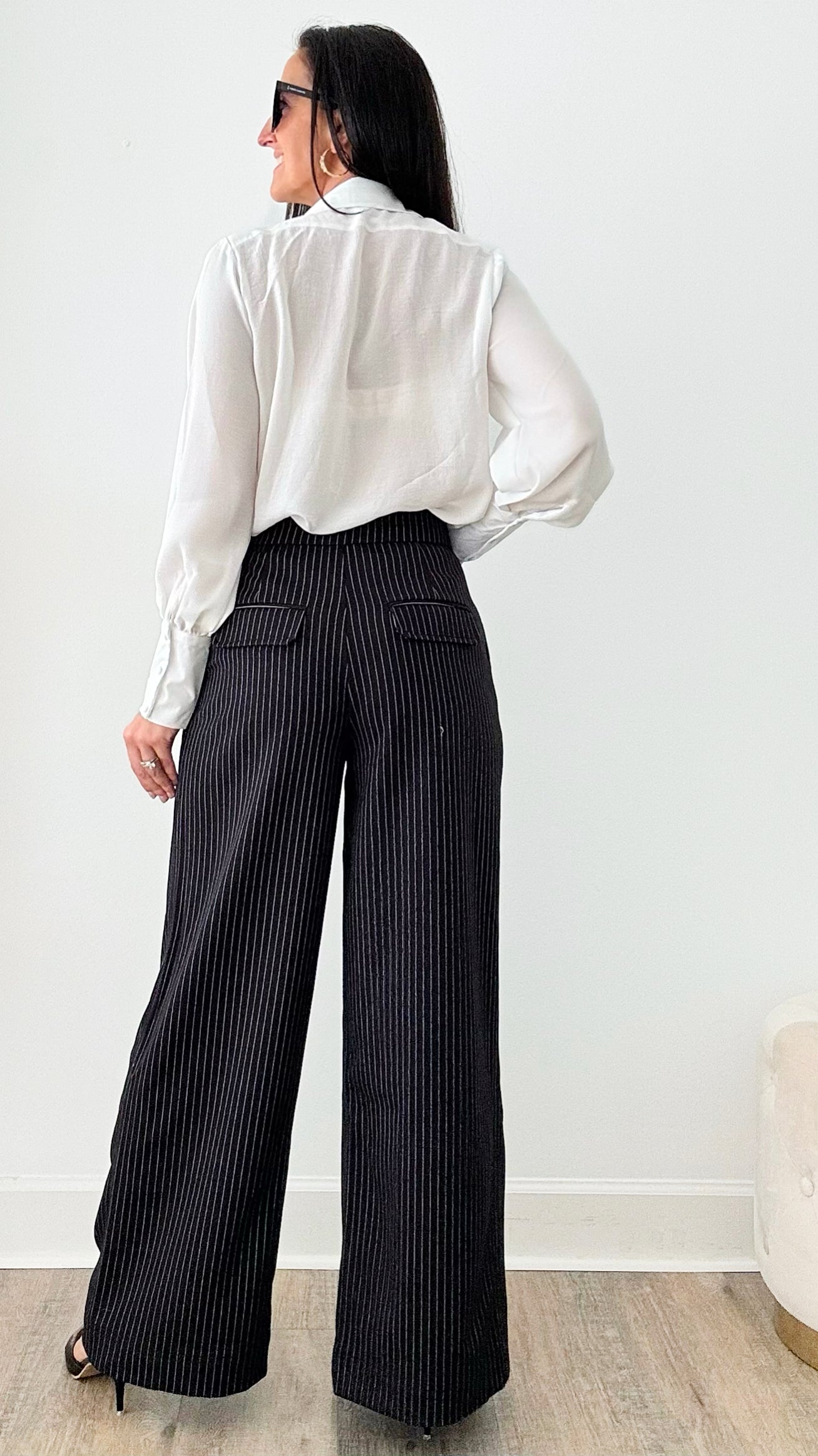 Topstitching Striped Pants-170 Bottoms-MISS LOVE-Coastal Bloom Boutique, find the trendiest versions of the popular styles and looks Located in Indialantic, FL