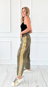 Leopard Printed Twill Pants-Taupe-170 Bottoms-JODIFL-Coastal Bloom Boutique, find the trendiest versions of the popular styles and looks Located in Indialantic, FL