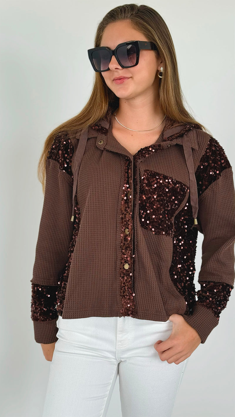 Shimmer Night Hoodie-140 Sweaters-ROUSSEAU-Coastal Bloom Boutique, find the trendiest versions of the popular styles and looks Located in Indialantic, FL