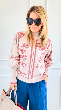 Roses in Bloom Sweater-140 Sweaters-Fate By LFD-Coastal Bloom Boutique, find the trendiest versions of the popular styles and looks Located in Indialantic, FL