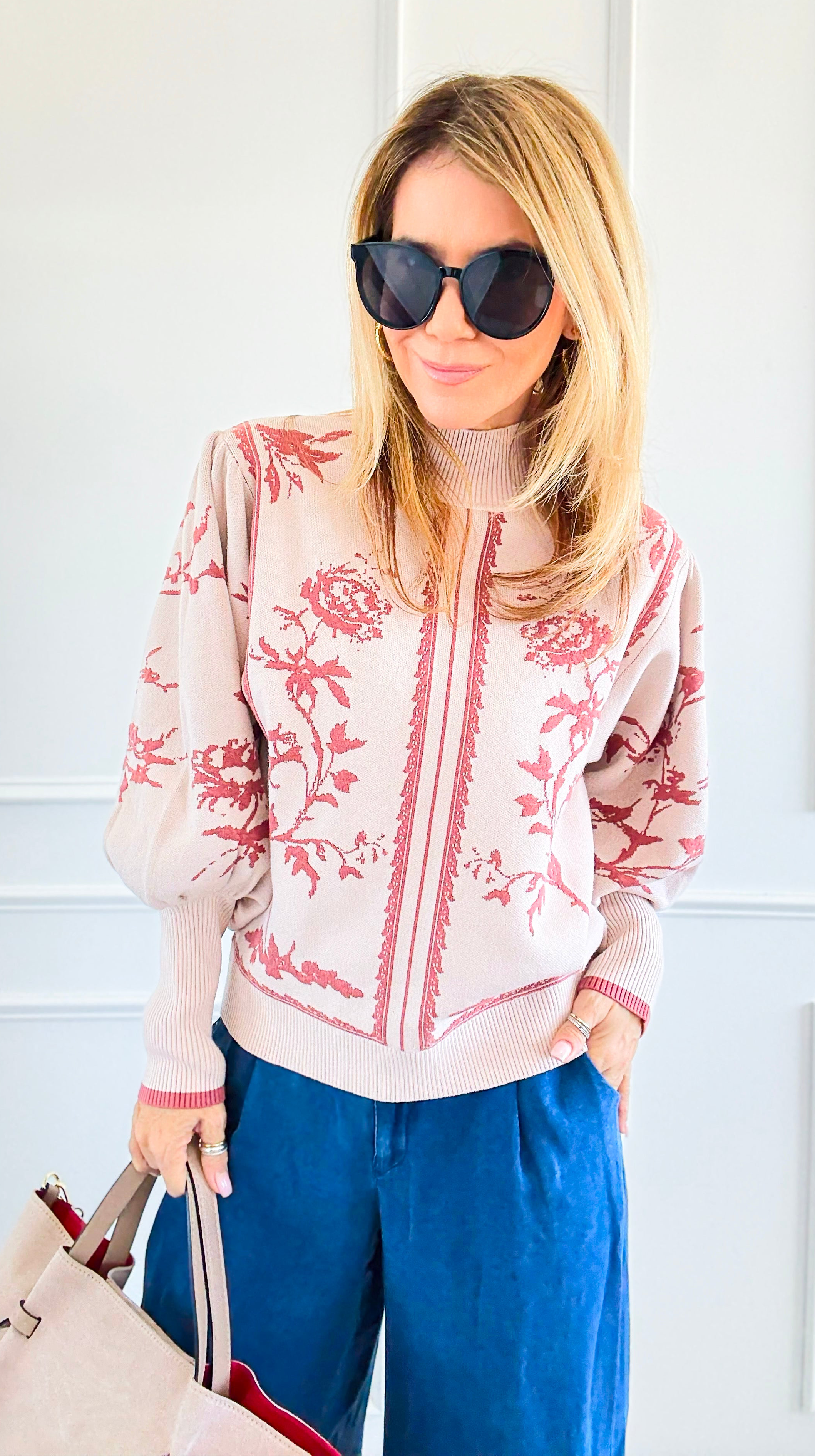 Roses in Bloom Sweater-140 Sweaters-Fate By LFD-Coastal Bloom Boutique, find the trendiest versions of the popular styles and looks Located in Indialantic, FL