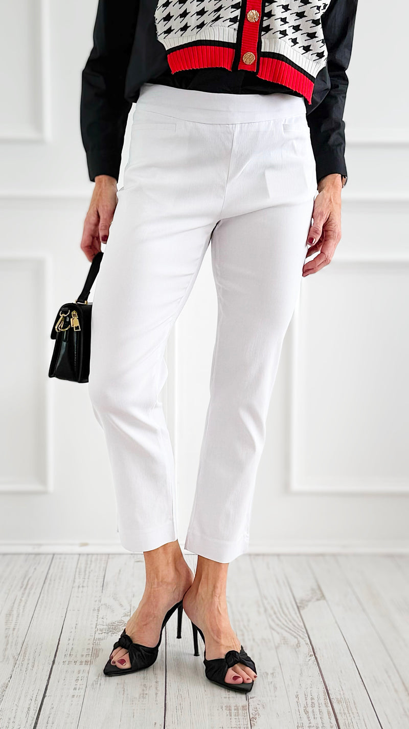Weekend Muse Slim Ankle Pant-White-100 Pants-spin usa-Coastal Bloom Boutique, find the trendiest versions of the popular styles and looks Located in Indialantic, FL