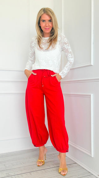 Cancelled Plans Italian Jogger Pant - Red