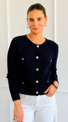 The Regent Cropped Cardigan Sweater-Navy-150 Cardigan Layers-Blu Pepper-Coastal Bloom Boutique, find the trendiest versions of the popular styles and looks Located in Indialantic, FL