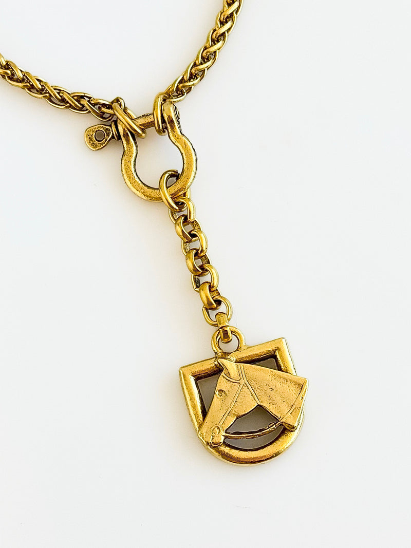 Equestrian Drop Necklace-230 Jewelry-YOCHI-Coastal Bloom Boutique, find the trendiest versions of the popular styles and looks Located in Indialantic, FL