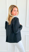 Veronica Cloud Hoodie Blazer-Black-160 Jackets-Six/ Fifty-Coastal Bloom Boutique, find the trendiest versions of the popular styles and looks Located in Indialantic, FL