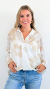 Botanical Breeze Collared Top-130 Long Sleeve Tops-V6-Coastal Bloom Boutique, find the trendiest versions of the popular styles and looks Located in Indialantic, FL