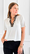 Fierce Finish Notch Top - Ivory-110 Short Sleeve Tops-Heimish-Coastal Bloom Boutique, find the trendiest versions of the popular styles and looks Located in Indialantic, FL