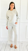 Weekend Lounge Scuba Pant Set - H. Grey-210 Loungewear/Sets-Zenana-Coastal Bloom Boutique, find the trendiest versions of the popular styles and looks Located in Indialantic, FL
