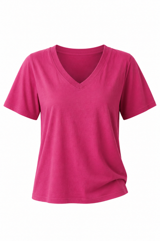 Dima Everyday V-Neck Tee - Plum Pink