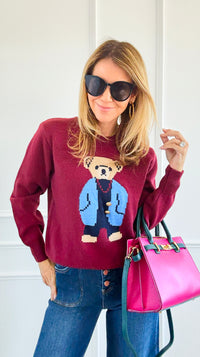 Beary Gentleman Sweater-140 Sweaters-Weilco-Coastal Bloom Boutique, find the trendiest versions of the popular styles and looks Located in Indialantic, FL